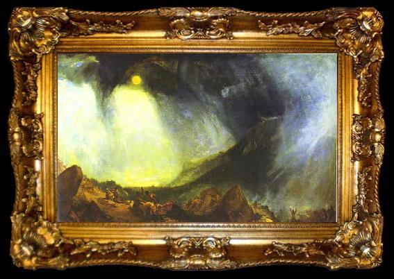 framed  J.M.W. Turner His Army Crossing the Alps, ta009-2